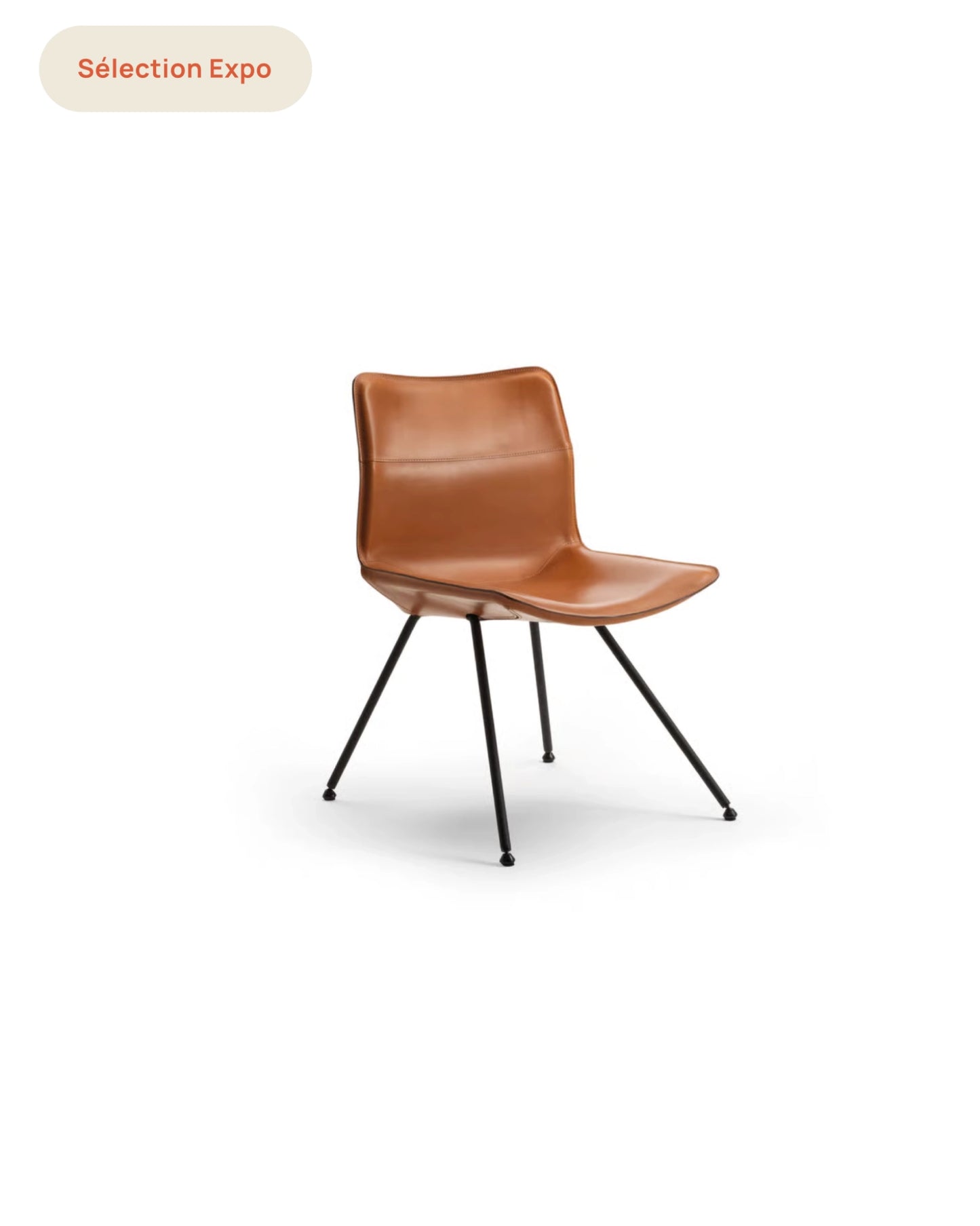Dan Chaise en cuir sellier 95 Outlet