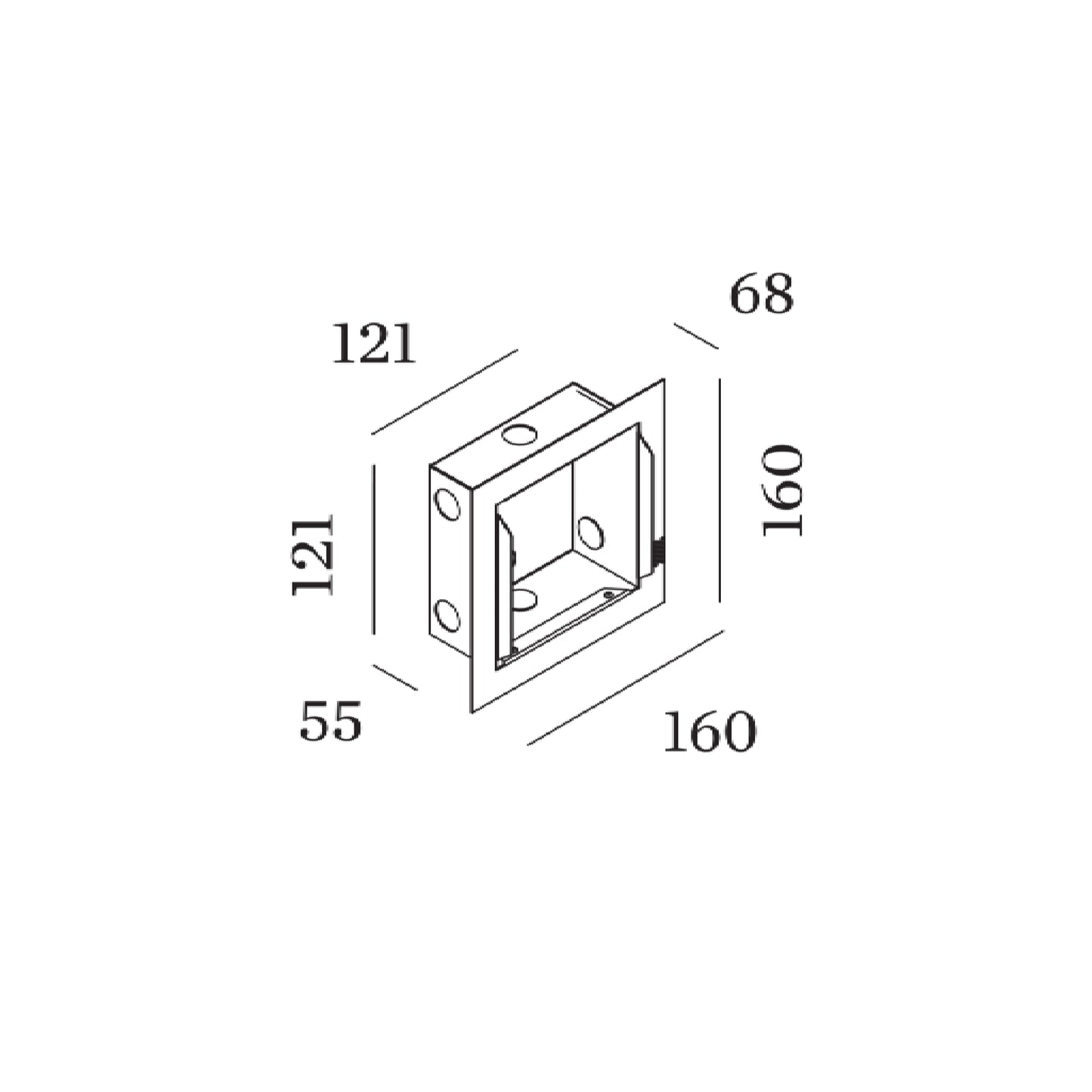 Accessoires Boîtier en Retrait Large avec kit de plâtre
