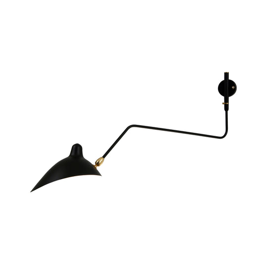 Applique 1 bras courbe pivotant Noir