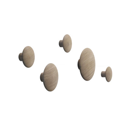 Dots Lot de 5 Patères Chêne