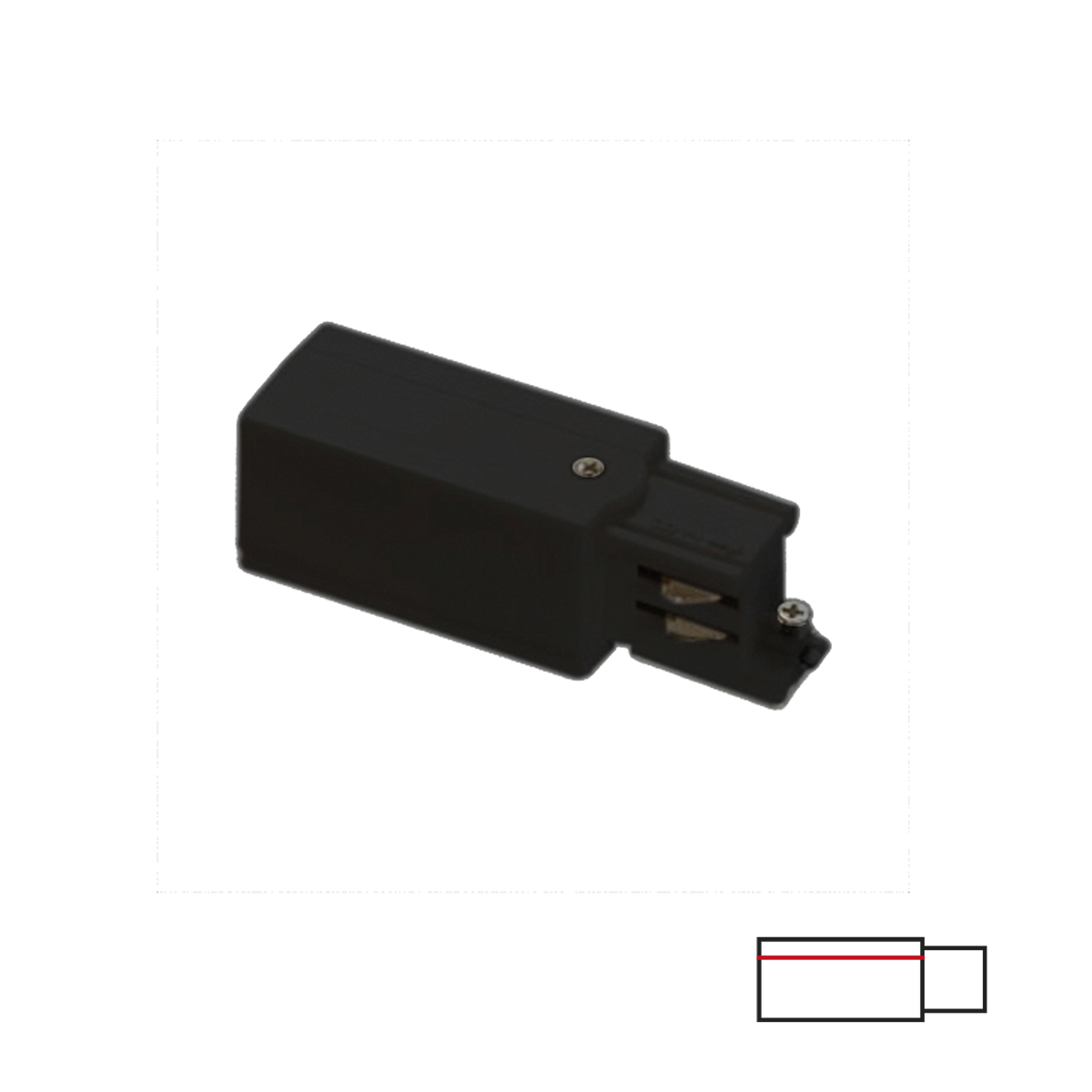 3-PHASE TRACK CONNECTOR - BLACK LEFT Accessoires