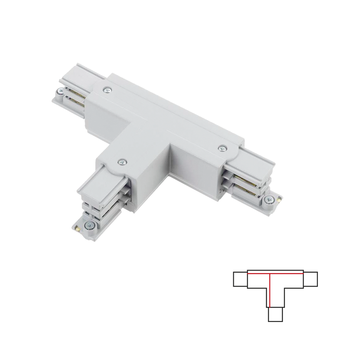 3-PHASE TRACK T JOINT - WHITE Right-1 Circuit Accessoires
