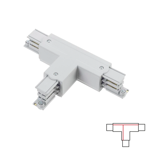 3-PHASE TRACK T JOINT - WHITE Right-1 Circuit Accessoires