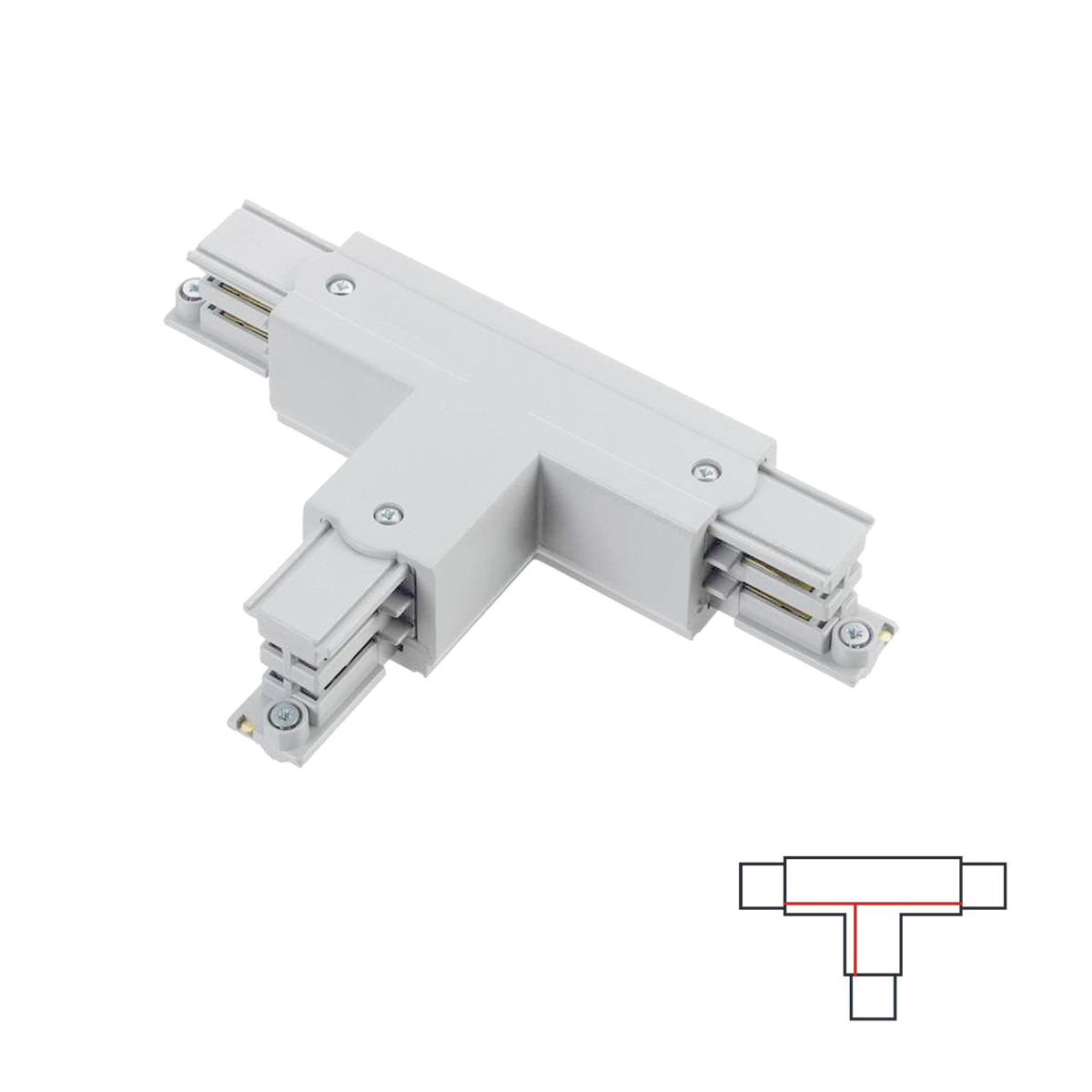3-PHASE TRACK T JOINT - WHITE Right-2 Circuit Accessoires