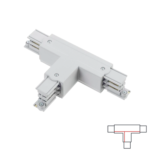 3-PHASE TRACK T JOINT - WHITE Right-2 Circuit Accessoires