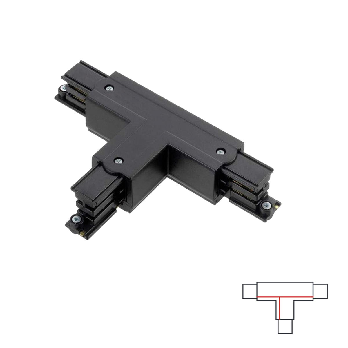 3-PHASE TRACK T JOINT - BLACK Right-2 Circuit Accessoires