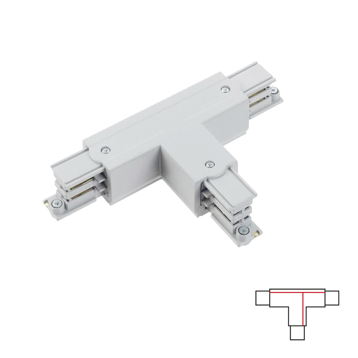 3-PHASE TRACK T JOINT - WHITE Left-1 Circuit Accessoires