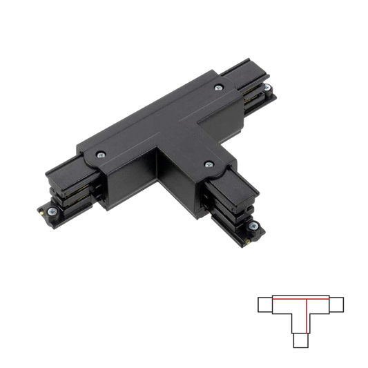 3-PHASE TRACK T JOINT - BLACK Left-1 Circuit Accessoires