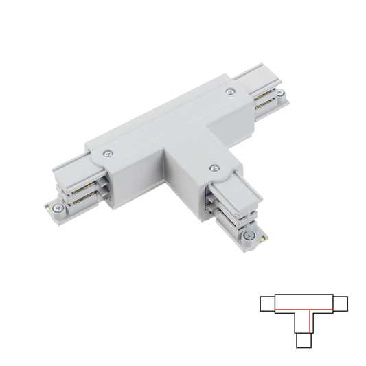 3-PHASE TRACK T JOINT - WHITE Left-2 Circuit Accessoires
