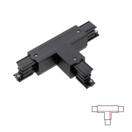 3-PHASE TRACK T JOINT - BLACK Left-2 Circuit Accessoires