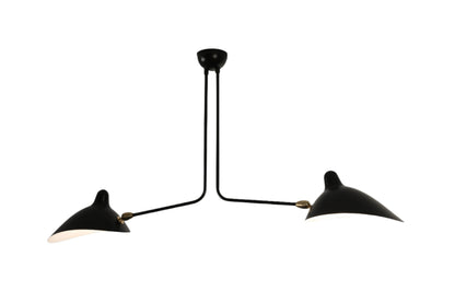Plafonnier 2 bras fixes Noir