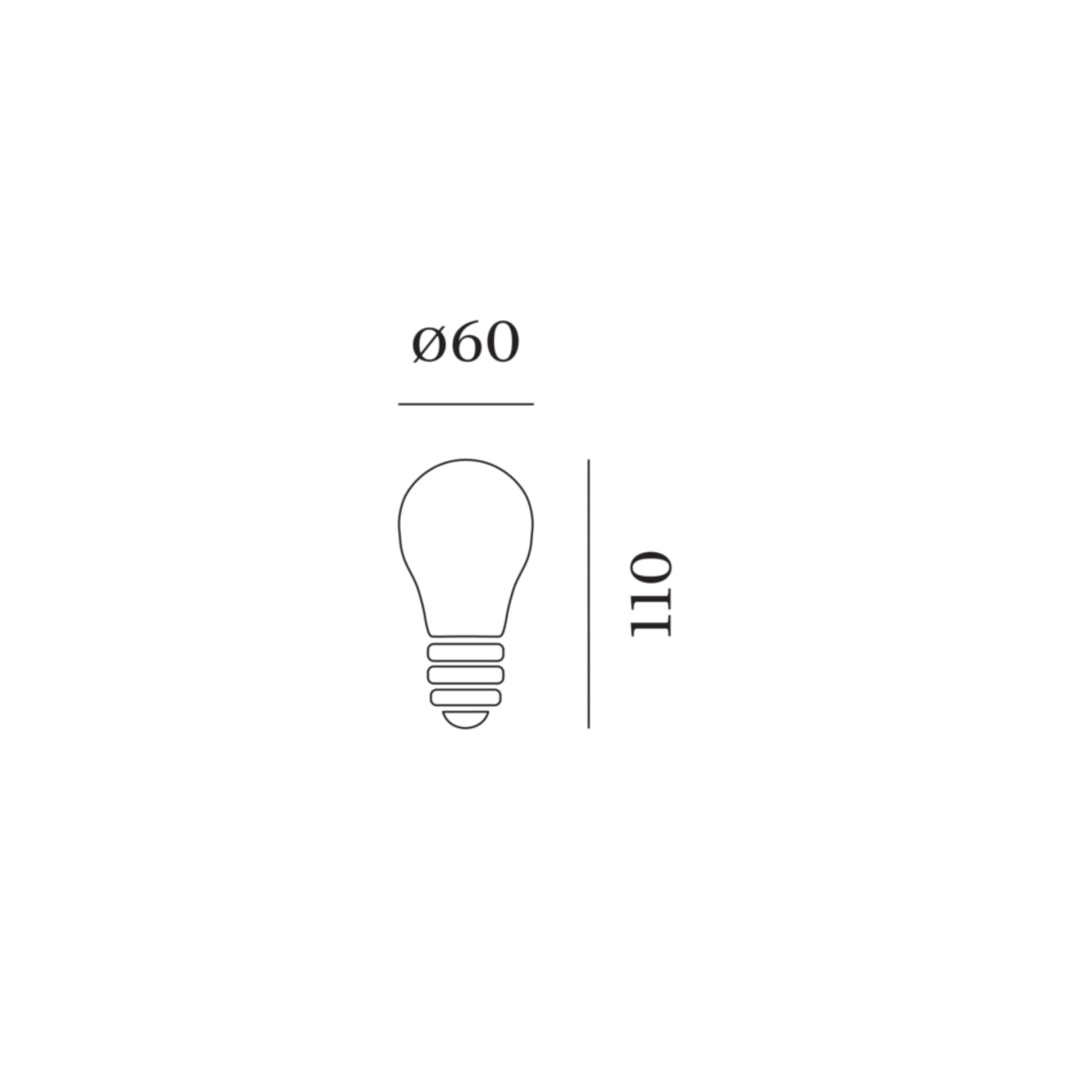 Schéma des dimensions de Ampoule LED E27 A60 – 2700K, filament visible, dimmable