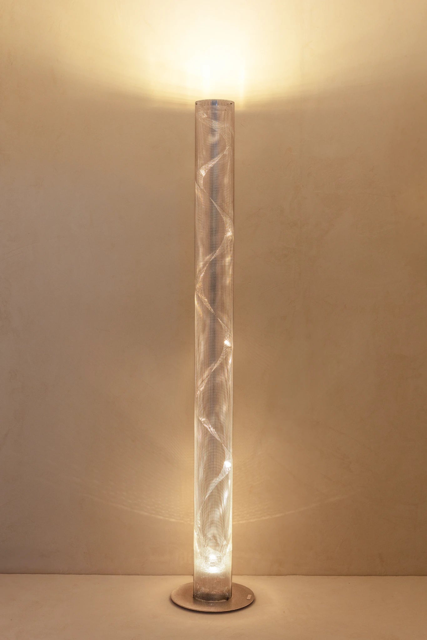 Grande Colonne Spirale Lampadaires LED Argent