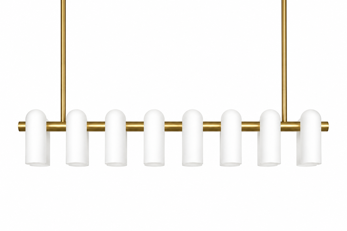 Odyssey Linear Chandelier LG Opale mat Suspensions