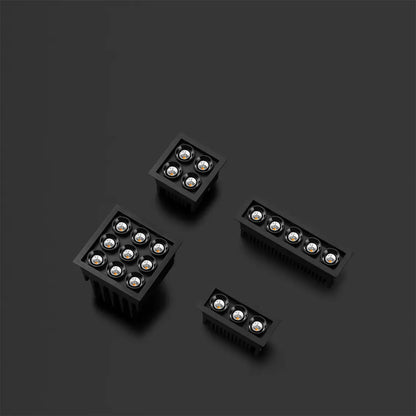 Black Foster Micro Recessed 2X2 Dim Push 3000K Spots encastrés