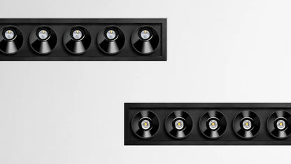 Black Foster Rec IP54 2X2 Flood Dim PH.CUT 2700K Spots encastrés