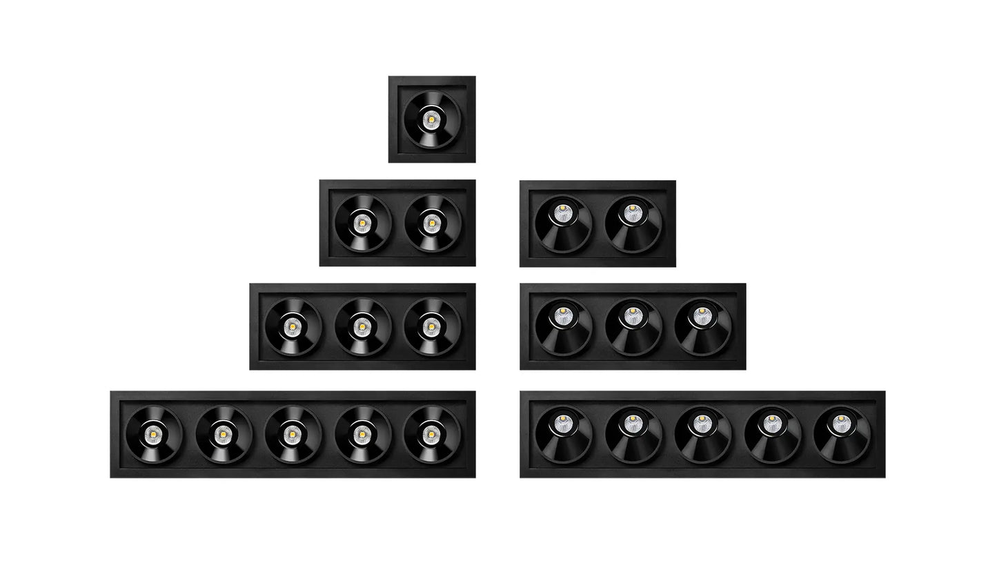Black Foster Rec 5 Flood Dim Push 3000K Spots encastrés