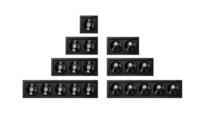 Black Foster Rec 2X2 Flood Dim Push 3000K Spots encastrés