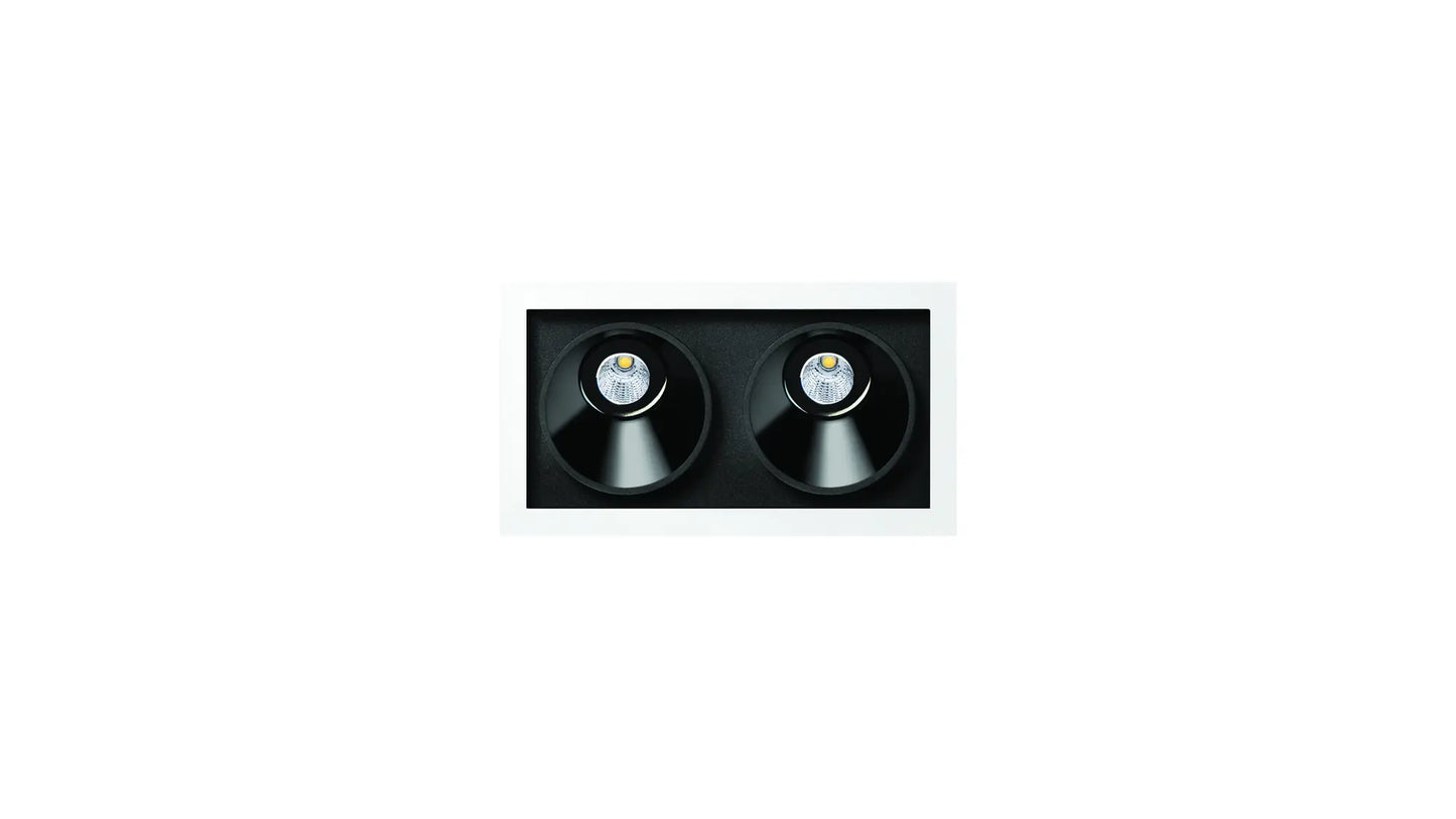 Black Foster Asymm Rec 2 Dim Push 2700K Spots encastrés