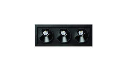 Black Foster Asymm Rec 3 Dim Push 3000K Spots encastrés