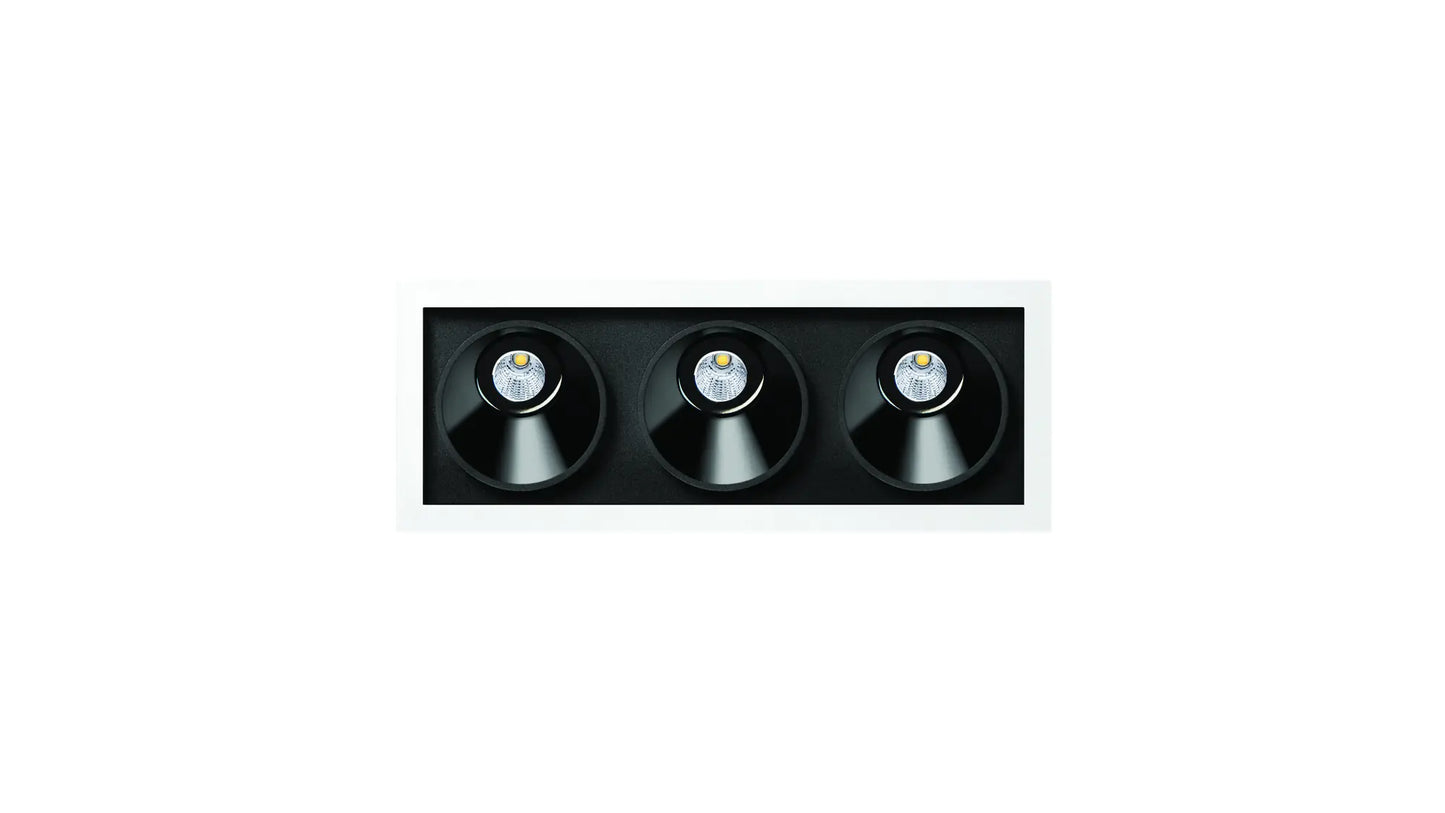 Black Foster Asymm Rec 3 Dim Push 3000K Spots encastrés