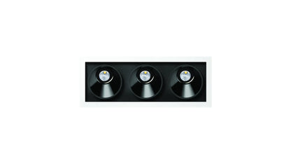 Black Foster Asymm Rec 3 Dim Push 3000K Spots encastrés