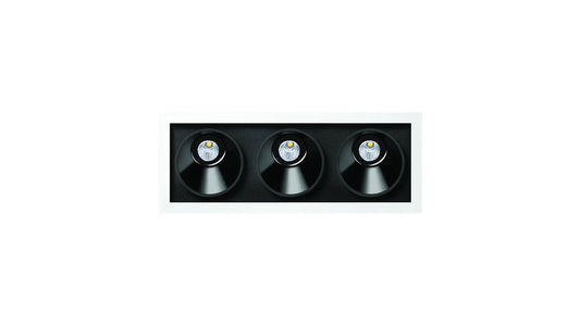 Black Foster Asymm Rec 3 Dim Push 3000K Spots encastrés