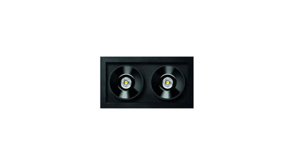 Black Foster Rec IP54 2 Flood Dim PH.CUT 2700K Spots encastrés
