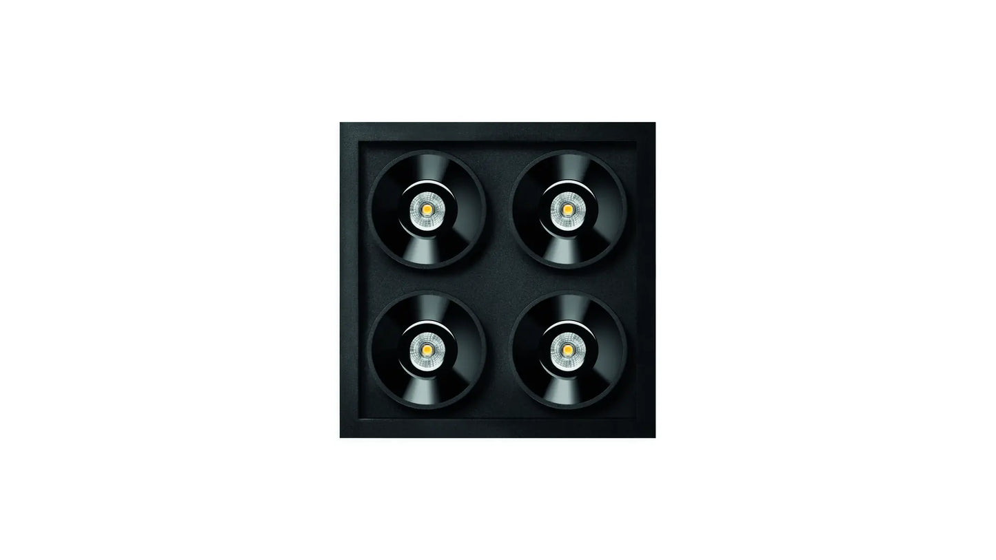 Black Foster Rec IP54 2X2 Flood Dim PH.CUT 3000K Spots encastrés
