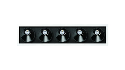 Black Foster Asymm Rec 5 Dim Push 3000K Spots encastrés