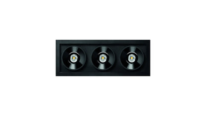 Black Foster Rec IP54 3 Flood Dim Push 3000K Spots encastrés