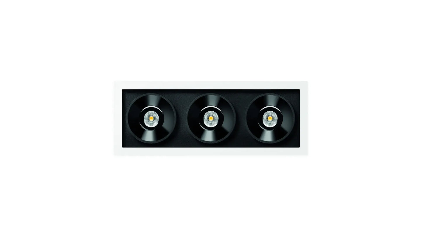 Black Foster Rec IP54 3 Flood 2700K Spots encastrés