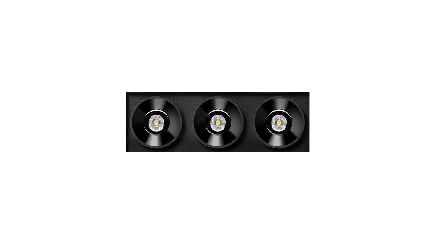 Black Foster Tri 3 Flood Dim Push 2700K Spots encastrés