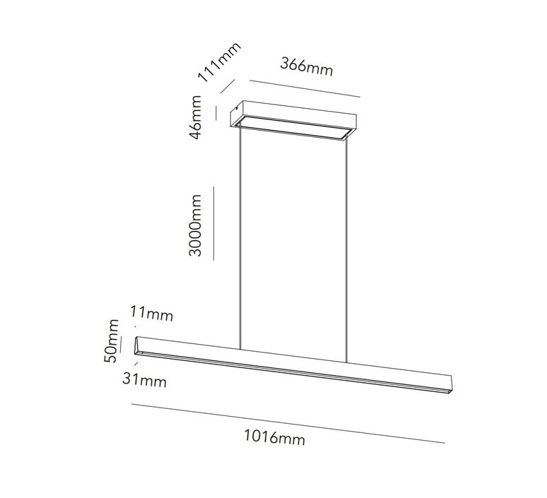 Edge Linear 1000 Noir carbone Suspensions