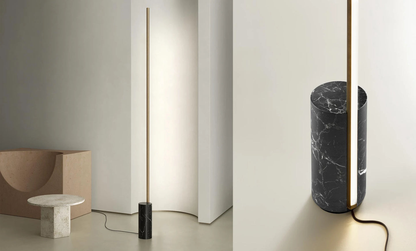 Hilow Line Base marbre noir Lampadaires