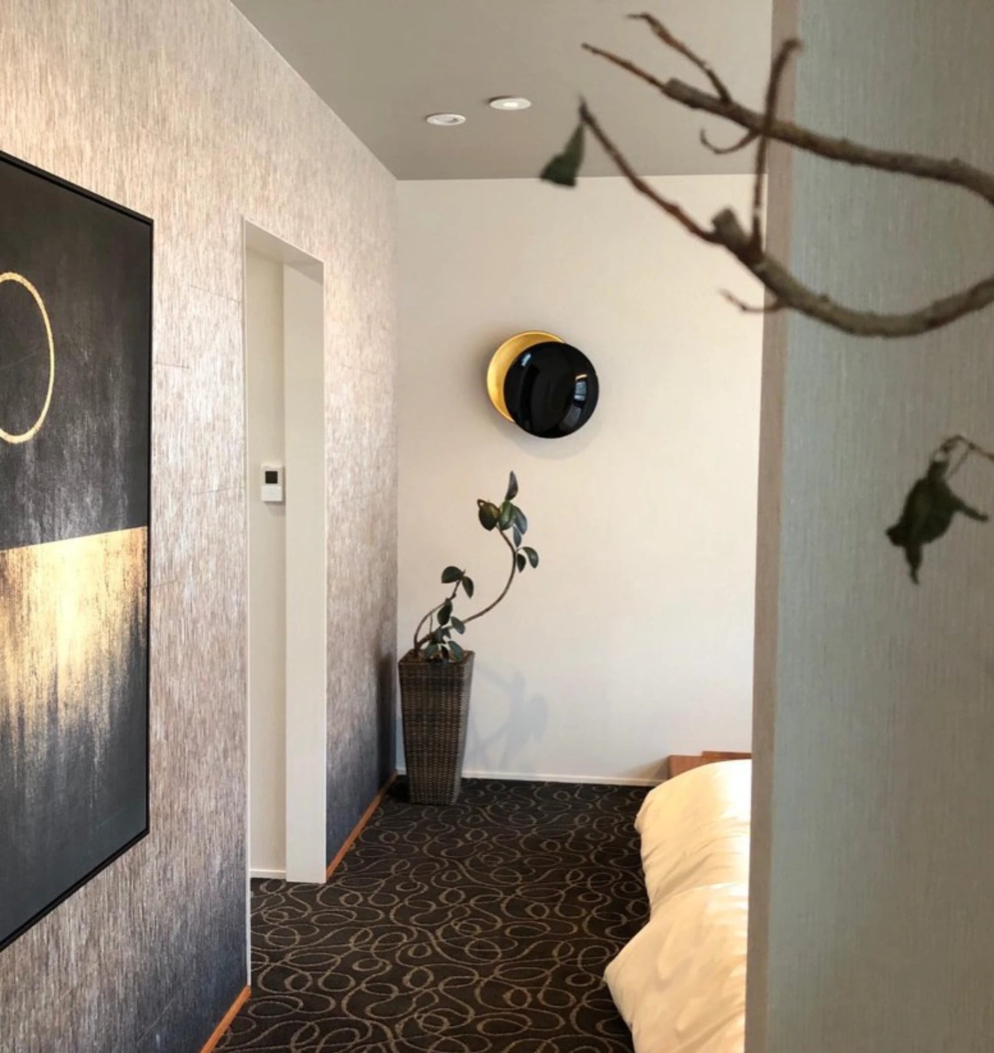 Lampe murale design japonaise Michikake avec câble électrique de 3 m